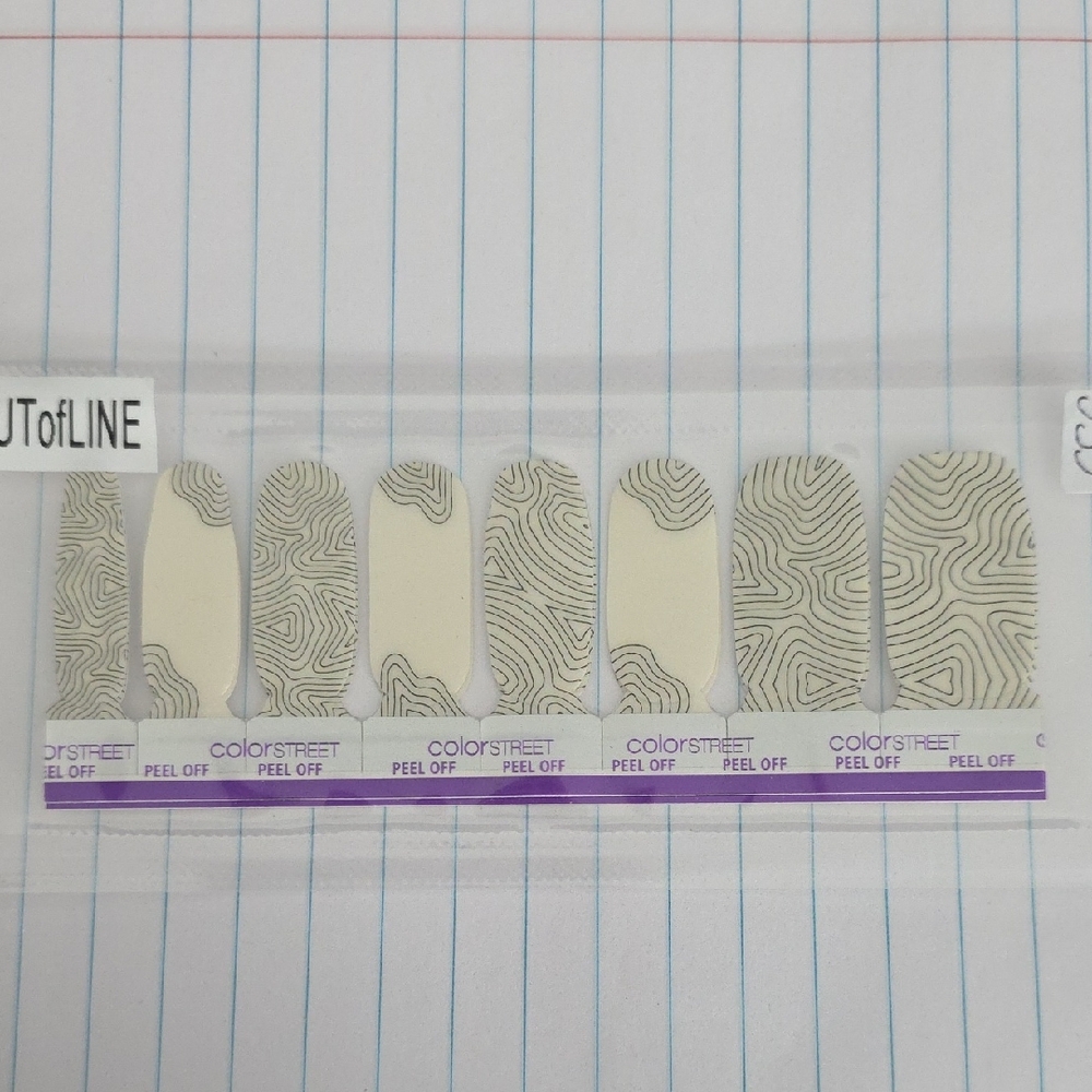 Color Street Nail Strips in Beige and Black - Out Of Line